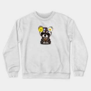 Cute Baby Raccoon Hippie Crewneck Sweatshirt